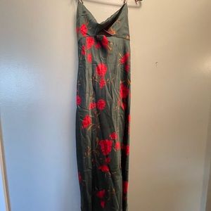 Hello Molly - NWT - silk emerald green floral midi dress